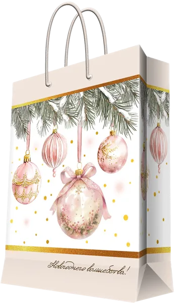 Изображение Пакет 17,8*22,9см бумажный Мэджик Пак елочные шары белый Феникс-Презент , 1 шт