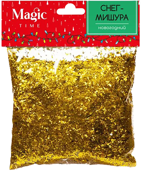 Изображение Снег искусственный Мэджик Тайм мишура золотистый Феникс-Презент м/у, 80 г