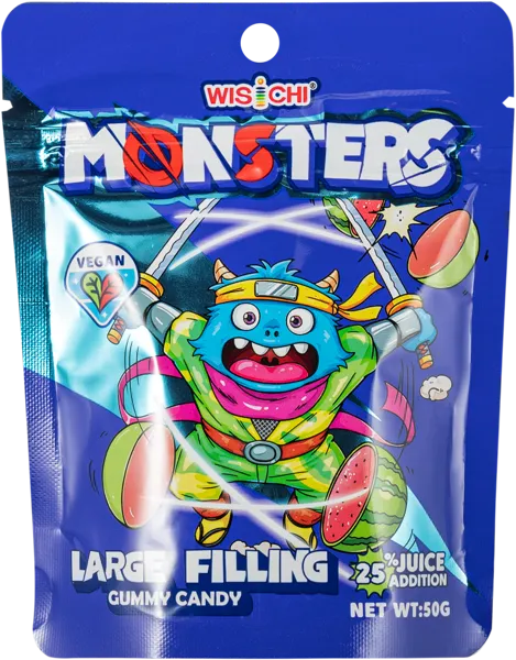 Изображение Мармелад жевательный Монстер с начинкой арбуз Гуандун Виски Фуд м/у, 50 г