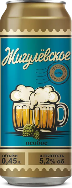 Изображение Пиво светлое Лагер 5,2% Криница Жигулевское особое Криница ж/б, 0,45 л