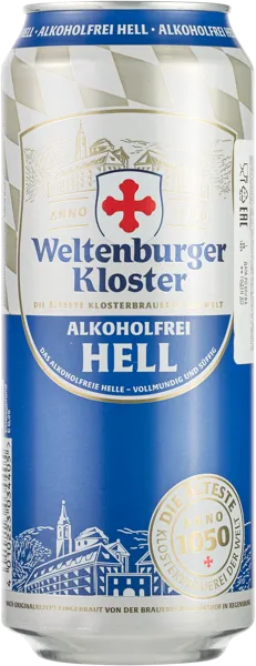 Изображение Пиво безалкогольное 0,5% Ветленбургер Клостер Хель Ветленбургер ж/б, 0,5 л
