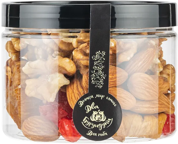 Изображение Ассорти орехи сухофрукты Два бурундука орехи вишня инжир Фольц Е.С. п/б, 175 г