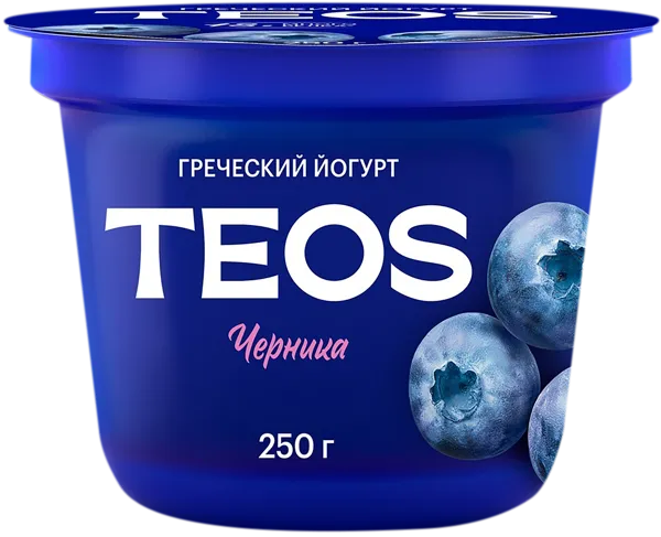 Изображение Йогурт 2% греческий Теос черника Савушкин продукт п/б, 250 г