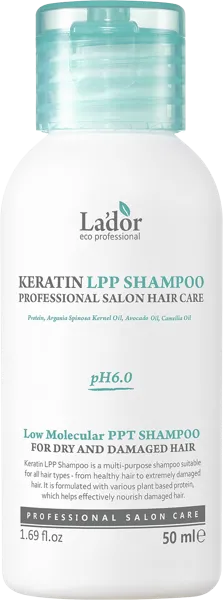 Изображение Шампунь для поврежден волос Ладор с кератином Ньюген косметикс п/у, 50 мл