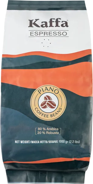 Изображение Кофе в зернах Каффа эспрессо пьяно 80% арабик Квадра Импекс м/у, 1 КГ