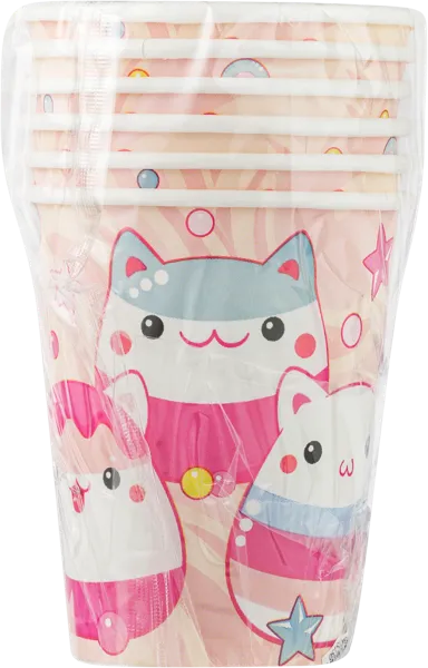 Изображение Одноразовая посуда 250мл НД плэй стакан котики-моти Рубин ООО м/у, 6 шт