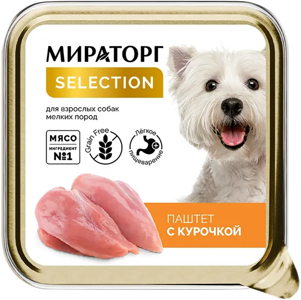 Изображение Корм для собак мелких пород Мираторг паштет курица Мираторг п/у, 100 г