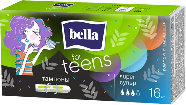 Изображение Тампоны супер Белла фор тинс без аппликатора АО ТЗМО С.А. к/у, 16 шт