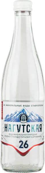 Изображение Мин вода газ рН 6,7 Нагутская-26 лечебно-столовая Рокадовские Мин Воды с/б, 0,5 л