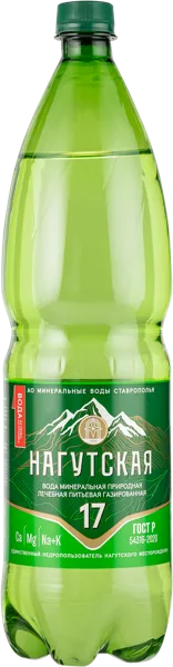 Изображение Мин вода газ рН 6,7 Нагутская-17 лечебно-столовая Рокадовские Мин Воды п/б, 1,5 л