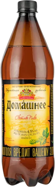 Изображение Пиво светлое Лагер 4,5% Афанасий домашнее Афанасий п/б, 1 л