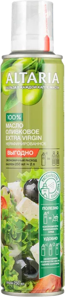 Изображение Масло оливковое Алтария спрей нерафинированное Алтария ж/б, 250 мл