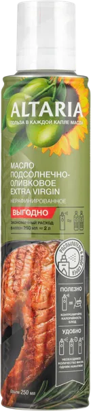 Изображение Масло подсолнечно-оливковое Алтария спрей нерафинированное Алтария ж/б, 250 мл