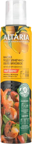 Изображение Масло подсолнечно-облепиховое Алтария спрей нерафинированное Алтария ж/б, 250 мл