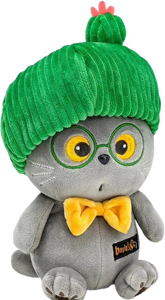 Изображение Мягкая игрушка 16см эмоции Будибаса басик кот ботаник МПП ООО к/у, 1 шт