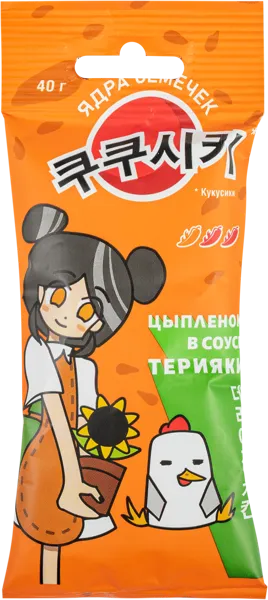 Изображение Семечки подсолнечника Кукусики ядра цыпленок терияки ИП Наникова ИЮ м/у, 40 г