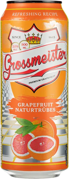 Изображение Пивной напиток светлый Лагер 2,0% н/ф Гроссмейстер грейпфрут Бренд Директ ж/б, 0,5 л