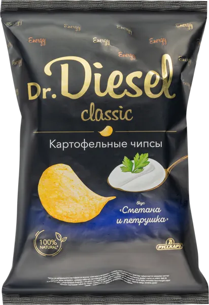 Изображение Чипсы картофельные Др.Дизел сметана петрушка Русскарт м/у, 120 г