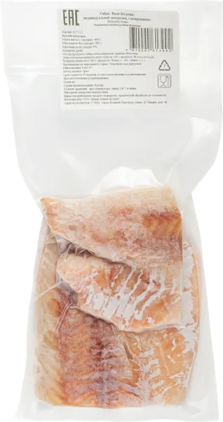 Изображение Рыба замороженная Новая Аляска сайда филе б/к Новая Аляска Волхов в/у, 400 г