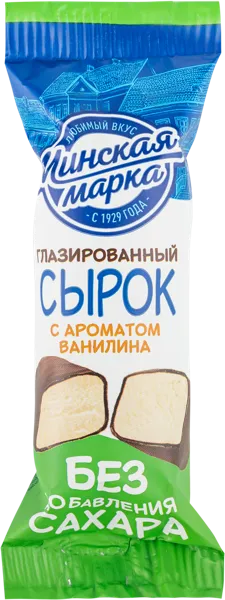 Изображение Сырок творожный 20% без сахара Минская марка ванилин Минский молочный завод №1 м/у, 45 г
