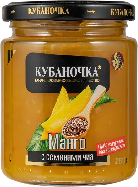 Изображение Десерт фруктовый Кубаночка манго с чиа Гранд Стар с/б, 280 г