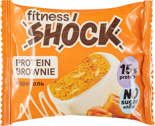 Изображение Пирожное протеиновое Фитнес шок брауни крамель Фитнес десерты м/у, 50 г