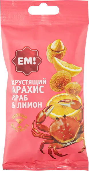 Изображение Арахис в хрустящей оболочке ЕМ краб с лимоном Орехпром м/у, 60 г