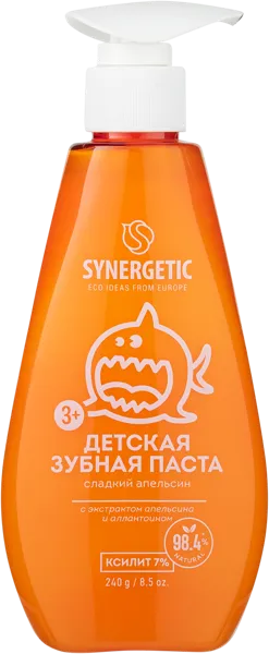 Изображение Зубная паста детская 3+ Синергетик БИО сладкий апельсин Синергетик п/у, 240 мл