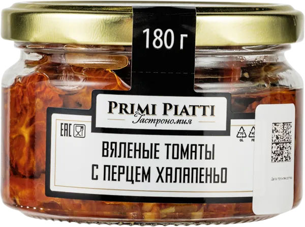 Изображение Томаты с халапеньо Прими пиатти вяленые Шнейдерман Е.Д. ИП с/б, 180 г