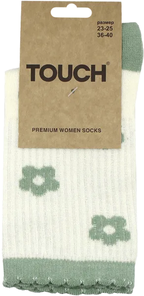 Изображение Носки размер 23-25 женские Тач цветы кремовые Аврора , 1 пара