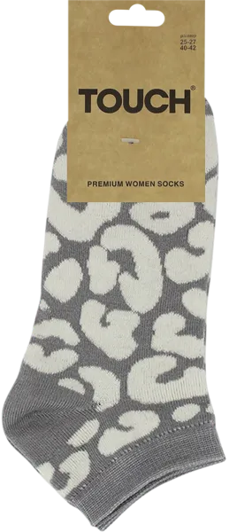 Изображение Носки размер 25-27 женские Тач серые с принтом Аврора карт/уп, 1 пара