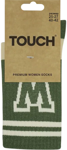Изображение Носки размер 25-27 женские Тач бежево-зеленые Аврора карт/уп, 1 пара