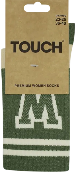 Изображение Носки размер 23-25 женские Тач бежево-зеленые Аврора карт/уп, 1 пара