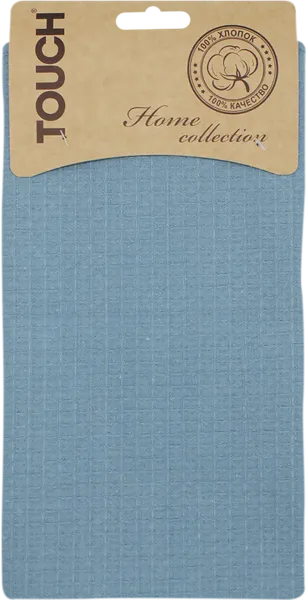 Изображение Полотенце 35*55см для кухни Тач голубое вафельное Аврора карт/уп, 1 шт