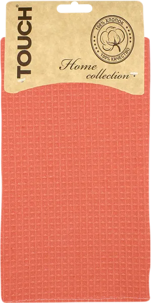 Изображение Полотенце 35*55см для кухни Тач коралл вафельное Аврора карт/уп, 1 шт