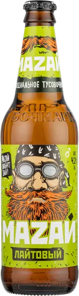 Изображение Пиво светлое Лагер 4,2% Мазай Лайтовый Бочкаревский ПЗ с/б, 0,44 л
