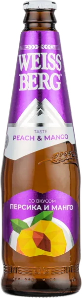 Изображение Пивной напиток светлый Лагер 4,0% н/ф Бочкари вайс берг Персик Манго Бочкаревский ПЗ с/б, 0,44 л