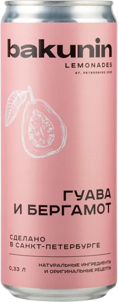 Изображение Напиток газ Бакунин Гуава Бергамот Бакунин Ботаникалс ж/б, 0,33 л