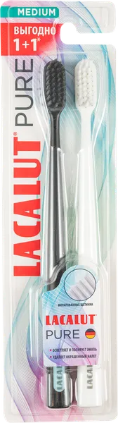 Изображение Зубная щетка средняя Лакалют пьюр медиум Аркам Гмбх к/у, 2 шт