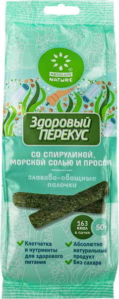 Изображение Снеки злаково-овощные Абсолют Нэйче спирулина соль просо Абсолют Натуре м/у, 50 г