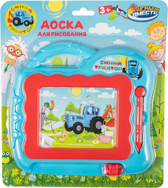 Изображение Игра доска для рисования Играем вместе синий трактор Играем вместе к/у, 1 шт