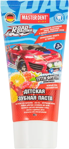 Изображение Зубная паста детская от 3 лет Мастер дент гонки Мастер Дент п/у, 65 мл