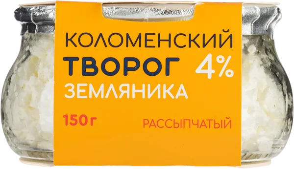Изображение Творог 4% с вареньем Коломенское земляника Коломенское с/б, 150 г