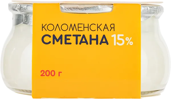 Изображение Сметана 15% Коломенское Коломенское с/б, 200 г