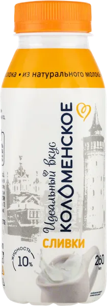 Изображение Сливки 10% Коломенское Коломенское п/б, 260 г