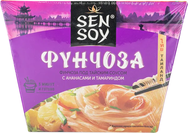 Изображение Лапша быстрого приготовления Сэн Сой фунчоза тайский соус Состра к/у, 125 г