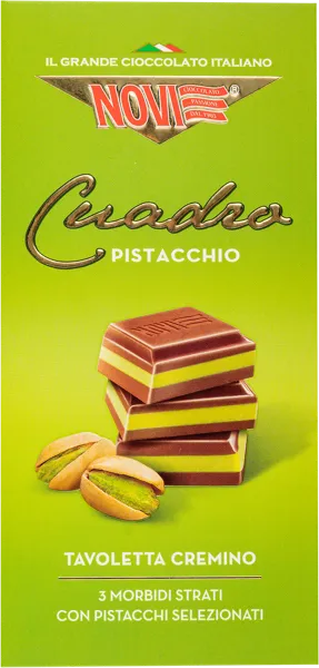 Изображение Шоколад молочный Нови Квадро с фисташковой начинкой Эла Дюфур м/у, 110 г