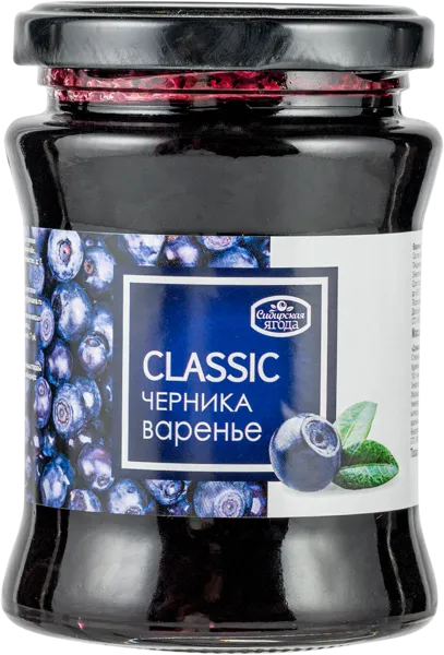 Изображение Варенье из черники Сибирская ягода домашнее САВА ТПК с/б, 300 г