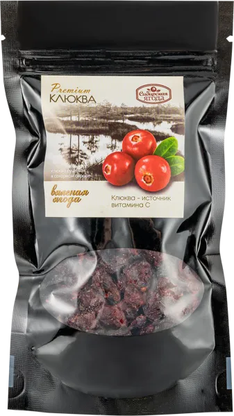 Изображение Клюква сушеная Сибирская ягода в сахарном сиропе САВА ТПК м/у, 100 г