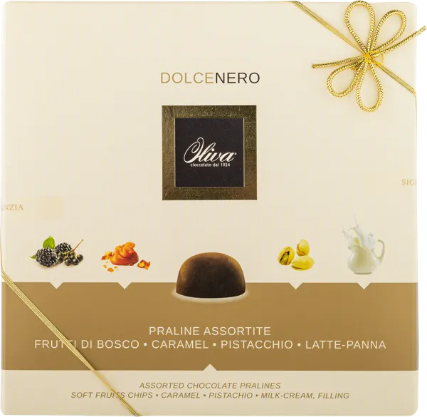 Изображение Конфеты в темном шоколаде Олива фисташка карамель ягоды Дольчиолива кор, 350 г